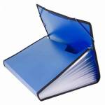 Папка с 13 отд. А4 Бюрократ BPR13LBLU на резинке с окантовкой 876101 синий