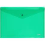 Папка - конверт А4 на кнопке СТАММ прозрачн.зеленая ММ-31023