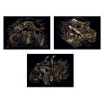 Гравюра 10х15 Гонки набор 3 шт. GHPM-01