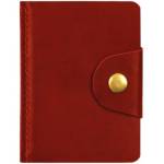 Визитница на 18 карм. OfficeSpace на кнопке 312565 10х7 кожа красная