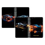 Записная книжка А6 80 л. (спираль) Авто на черном С1226-64 перевертыш