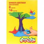 Бумага цветная А4 16 л. 8 цв. Каляка в папке БЦКМ16