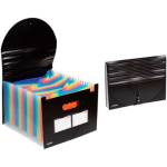 Папка-органайзер с 25 отд. deVENTE 3078414 черная с цв разделителями с 2 карманами с клапаном на рез