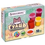 Гуашь 12 цв. 10 мл Brauberg Милые коты 192640