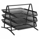 Лоток горизонтальный 3-х секц. металлический черный 9205