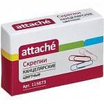 Скрепки 28 мм 100 шт Attache цветные 115673