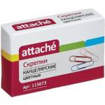 Скрепки 28 мм 100 шт Attache цветные 115673