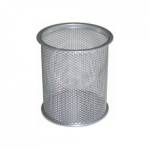 Стакан для карандашей металлический сетка круглый серебро 9109