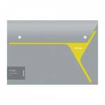 Папка - конверт А4 на 2 кнопках Berlingo серая/желтая А4232