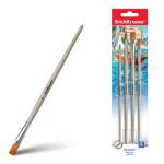 Кисти набор 4 шт. ErichKrause (синтетика кругл. 2,5, плоск. 5,8) 56093 РАСПРОДАЖА