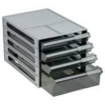 Блок выдвижных лотков 4 отд. СТАММ серый корп. тонир.черн лотки ЛТГ-30864