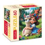Пазлы 60 эл. Хатбер Девочка с ламой 60ПЗ5_34460