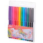 Фломастер 12 цв. Deli EC10003 ColoRun РАСПРОДАЖА