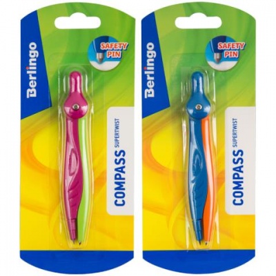 Циркуль 120 мм Berlingo пластиковый с безопасн. иглой 10101