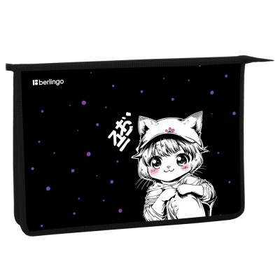 Папка д/тетрадей А4 1 отд. Berlingo Kawaii Dream пластик, на молнии PP04-BP-1218