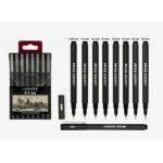 Набор капиллярных ручек 8шт deVente Art черный d-0,05/0,1/0,2/0,3/0,4/0,5/0,6/0,8 5060303