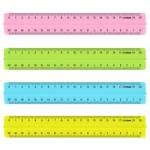 Линейка пластмас. 20 см СТАММ неон ассорти с держат. ЛН17