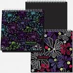 Блокнот Sketchbook 20 л. 280х280 гребень 140 гр, черная бумага 2812/871154