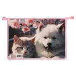 Папка д/тетрадей А4 ПМ-А4-29 молния Щенок и котенок