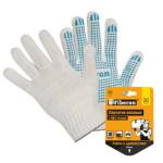Перчатки х/б 10 класс с точечным ПВХ белые 52гр Fiberon PHB6X