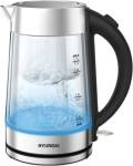 Чайник Hyundai HYK-G7405 1.7л. 2200Вт черный/серебристый стекло