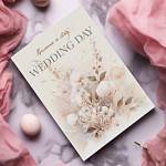 PR34 Приглашение на свадьбу WEDDING DAY (букет со льном)