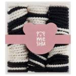 Резинки для волос MESHU тонкие черные/белые ассорти 90шт. MS_60604