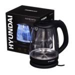 Чайник электрический Hyundai HYK-G1001 1.7л. 2200Вт черный стекло/пластик