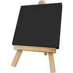 Мольберт-мини настольн. Devente + холст ЧЕРНЫЙ 10х10 см мелк.зерно 100% хлопок 8150439