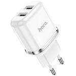 Сетевое зарядное устройство Hoco №4 2 USB 2.4 А белый 7687026