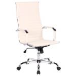 Кресло руководителя Helmi HL-Е17 Slim экокожа бежевая хром 311361