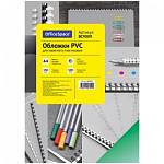 Лист А4 обложечный, OfficeSpace PVC BC9009 150 мкм пластик прозрачно/зеленый