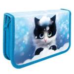 Пенал 1 секц. большой 190*115 мм Пчелка Котик в снегу ПО-02