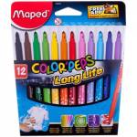 Фломастер 12 цв. ColorPeps смываемые Maped треуг. корпус, для тонкого письма и раскрашивания 845020