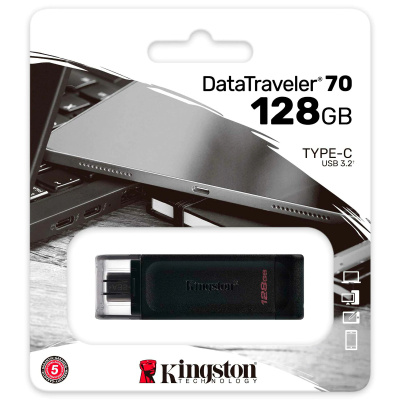 Флэш накопитель Kingston 128 Gb 3.2 DataTraveler 70 черный 514065