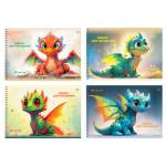 Альбом д\рис. 20 л. (спираль) БиДжи Дракончики мел.карт. АР4гр20 10876