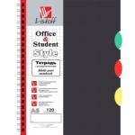 Тетрадь А6 120 л. (клетка) Черная 3 цв. пласт. раздел. ТПР612041