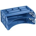 Лоток горизонтальный 2-х секц. (голубой) СТАММ Филд металл. стерж. ЛТ695