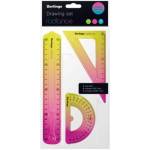 Набор чертежный средний Berlingo Radiance 3 предм. гибкий, желтый/розовый RS_10320