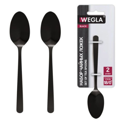 Ложки чайные 2 шт нержавеющая сталь черные Wegla Black 702274