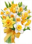 50002397 Букет из нарциссов,мимозы и ландышей украшение на скотче