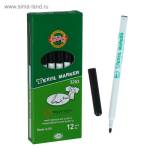 Маркер для ткани 2.0 мм Koh-I-Noor 3203/38, длина письма 500 м, черный