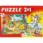 Пазлы-макси 2 в 1 Мир сказок (15 и 15 эл) ПМ15-9465