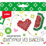 Фигурки из бисера Брелоки Сердечко и арбуз Бис-104 ЧЗ