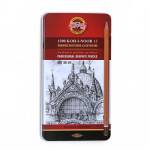 Карандаши набор 12 шт. Koh-I-Noor Art 1500 (2H-8B) в мет.пенале 1502012008PLRU/1502012008PL