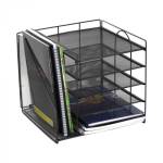 Лоток горизонтальный- вертикальный 1 отд. 5 полок Alingar металл. сетка черный AL13398