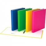 Папка с 2-мя кольцами EK Neon ламинир голубая 39056